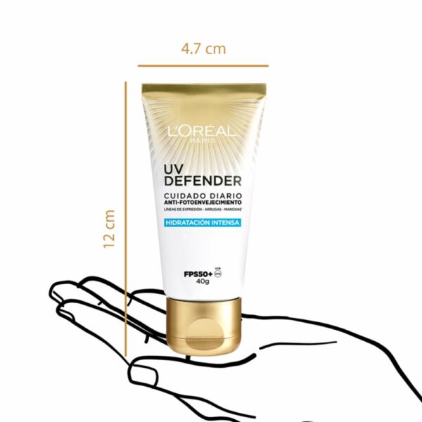 Protector Solar Facial Uv Defender Fps 50+ Hidratación Intensa L´ORÉAL 40 G - Imagen 9