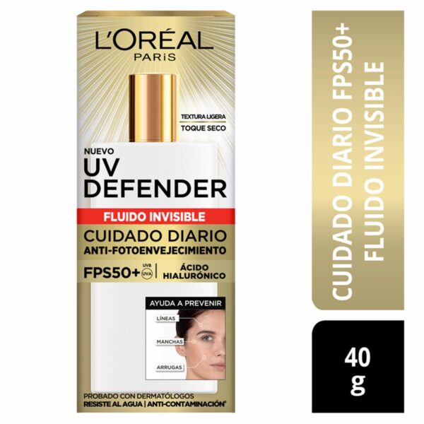 Protector Solar Facial Uv Defender Fps 50+ Fluido Invisible L´ORÉAL 40 G