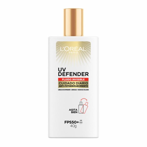 Protector Solar Facial Uv Defender Fps 50+ Fluido Invisible L´ORÉAL 40 G - Imagen 2