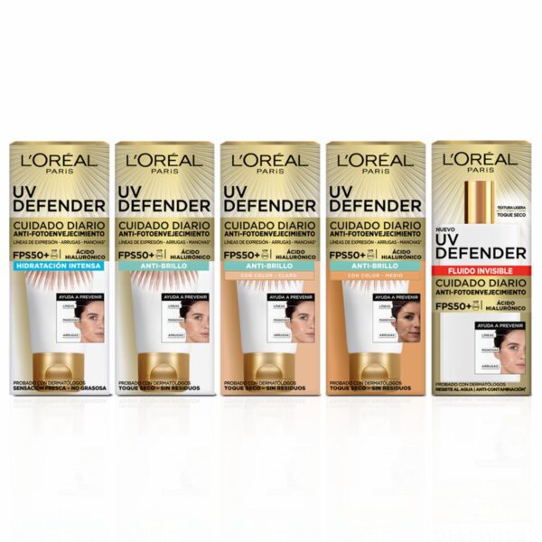 Protector Solar Facial Uv Defender Fps 50+ Fluido Invisible L´ORÉAL 40 G - Imagen 7