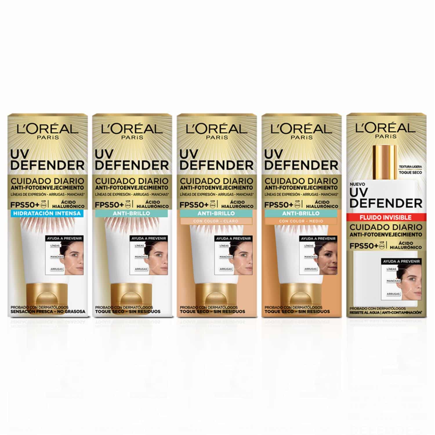 Protector Solar Facial Uv Defender Fps 50+ Fluido Invisible L'ORÉAL 40 G - Imagen 7