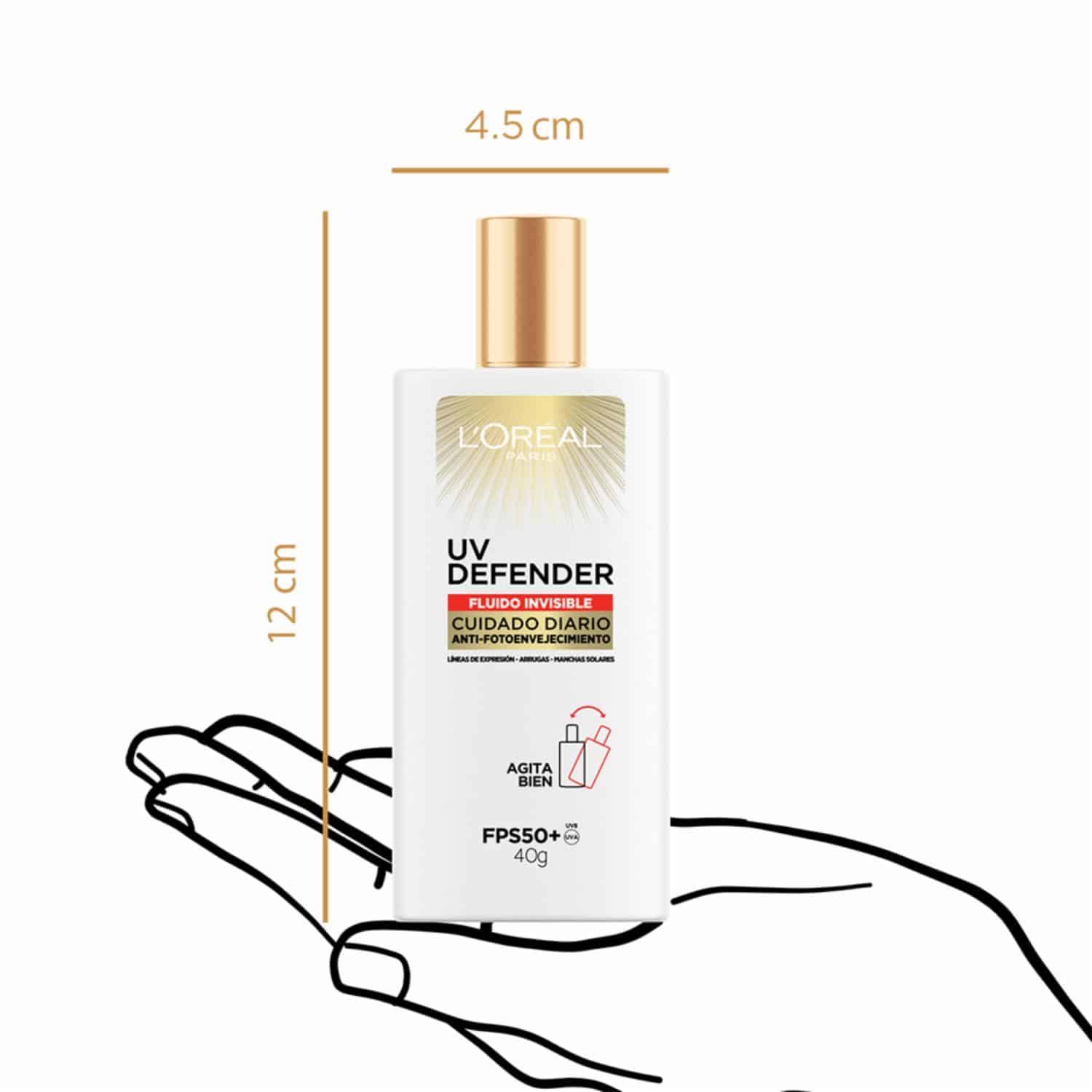 Protector Solar Facial Uv Defender Fps 50+ Fluido Invisible L'ORÉAL 40 G - Imagen 8