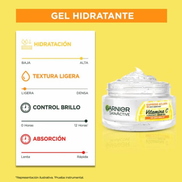 Gel-crema Facial Anti Manchas Con Vitamina C GARNIER L´ORÉAL 50 Ml - Imagen 5
