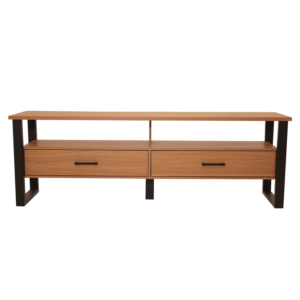 Rack 2 Cajones Modelo F42 Jpf Color Freijo Y Negro DALLA COSTA Mdf