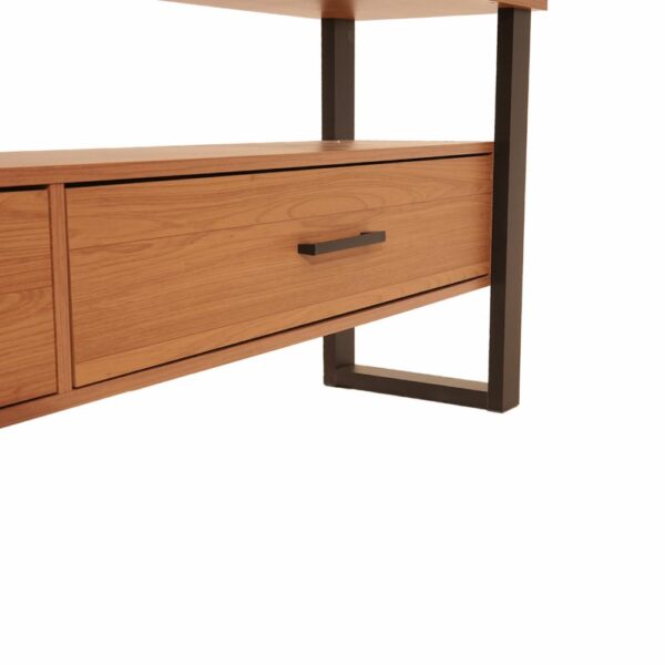 Mesa De Tv Industrial 2 Cajones Hasta 60" Color Freijó Negro DALLA COSTA MDF - Imagen 6