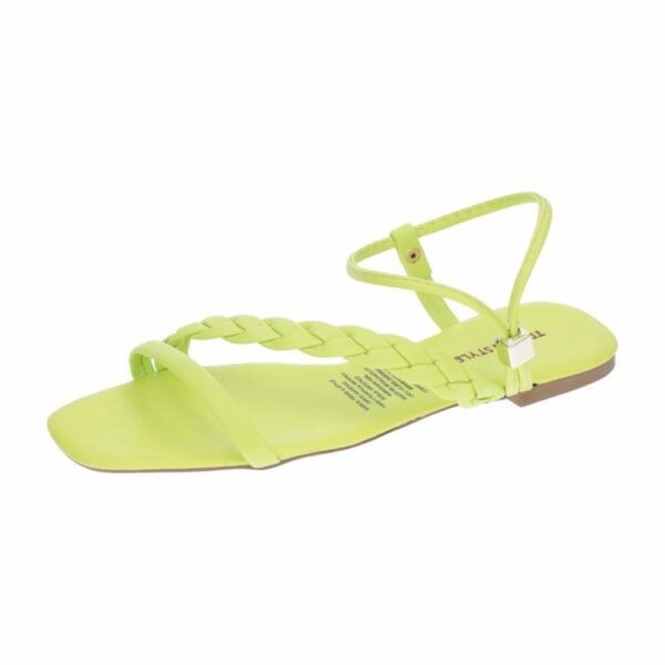 Sandalia Trenza Cruzada Verde Limón TREND & STYLE - Imagen 5