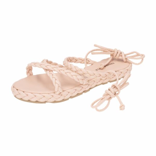 Sandalia Flat Base Trenza Tiras Nude TREND & STYLE - Imagen 5