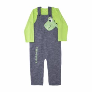 Conjunto Camiseta Manga Larga Y Jardinera Gris Oscuro KAMYLUS