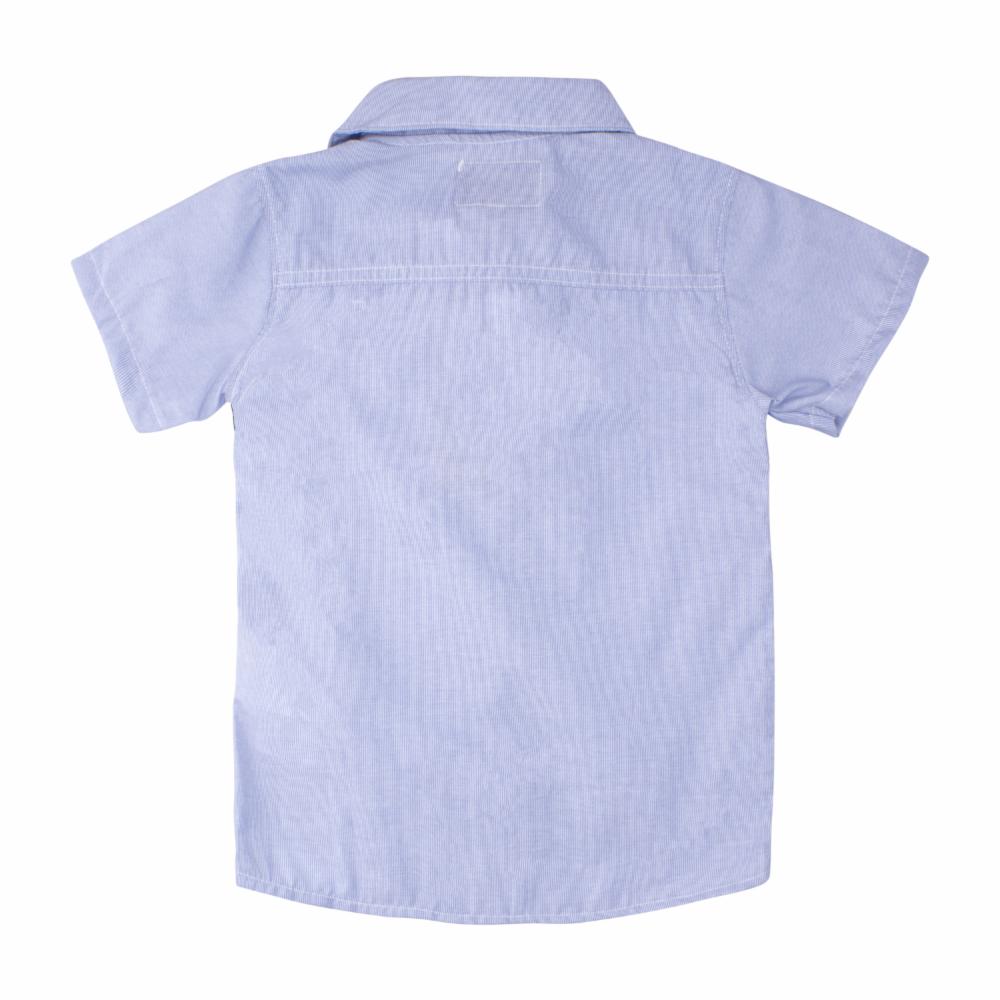 Conjunto Camisa Manga Corta Celeste Y Short Café MUNDI - Imagen 3