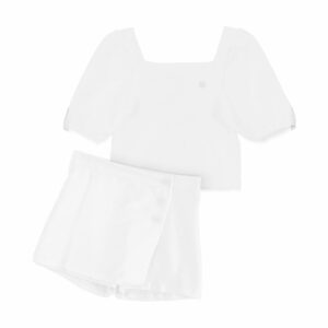 Conjunto Blusa Manga Corta Y Falda Marfil MUNDI