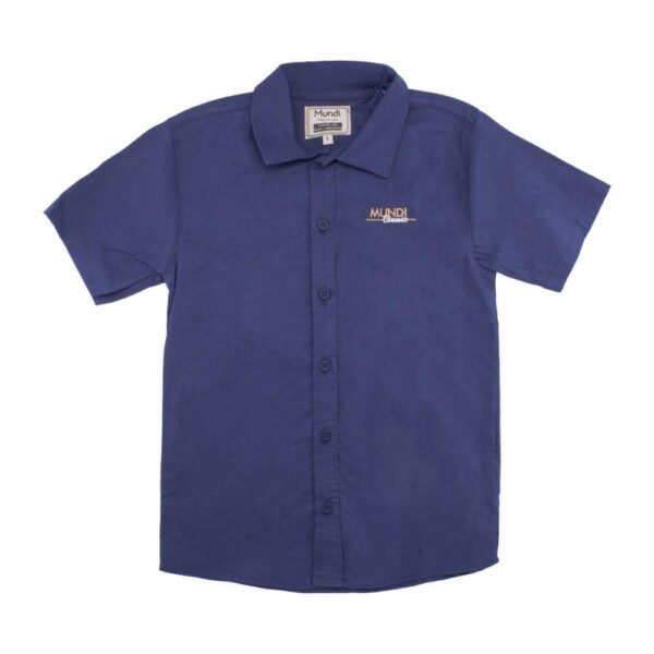 Camisa Manga Corta Azul MUNDI - Imagen 2