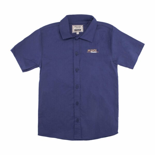 Camisa Manga Corta Azul MUNDI - Imagen 2