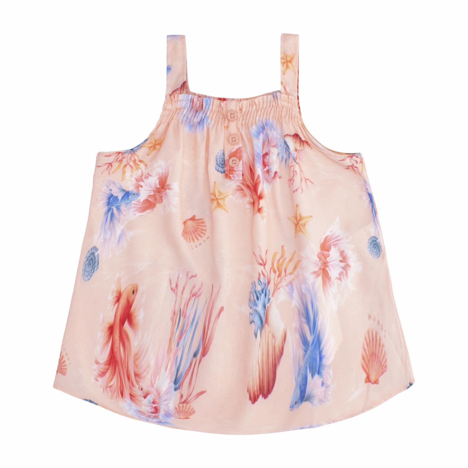 Conjunto Blusa Sin Mangas Y Short Rosado MUNDI - Imagen 2