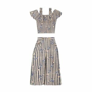 Conjunto Blusa Manga Corta Y Pantalón Azul MUNDI