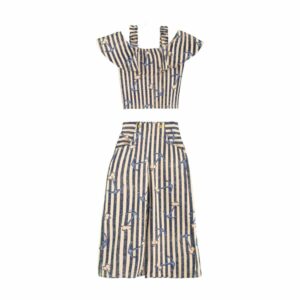 Conjunto Blusa Manga Corta Y Pantalón Azul MUNDI