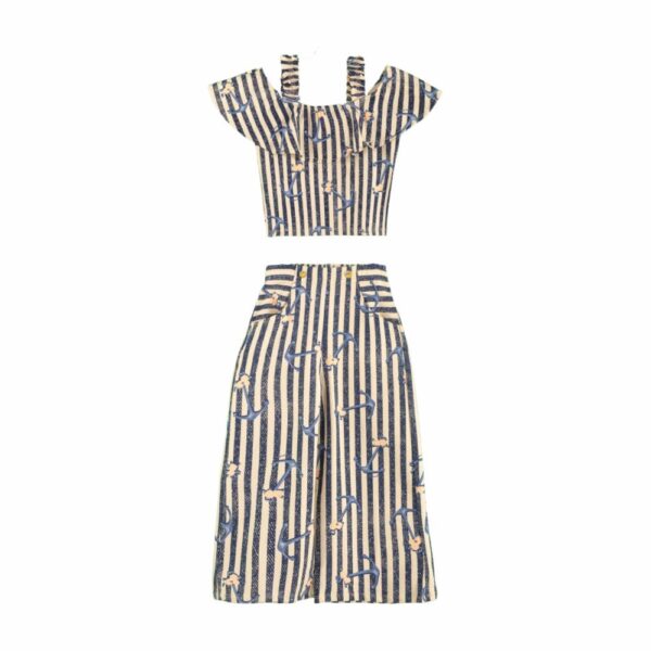 Conjunto Blusa Manga Corta Y Pantalón Azul MUNDI - Imagen 4