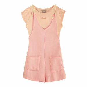 Conjunto Blusa Manga Corta Y Jardinera Rosado MUNDI