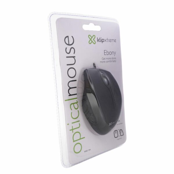 Mouse Óptico Negro KLIP Con Cable