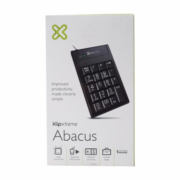 Teclado Numérico Abacus Usb 19 teclas KLIP Con Cable