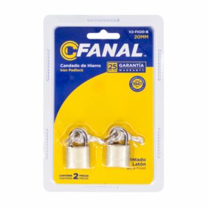 Candado Plano Color  Bronce FANAL 20 Milimetros