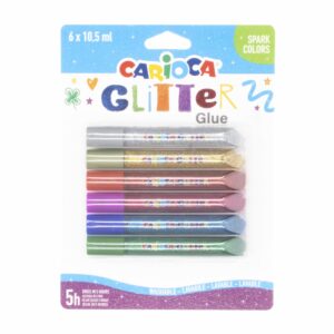 Goma Escolar Glitter Brillos CARIOCA X 6 Uds