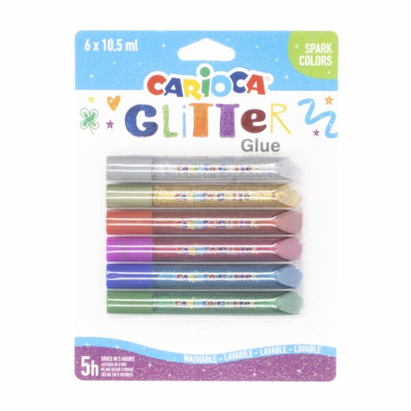 Goma Escolar Glitter Brillos CARIOCA X 6 Uds