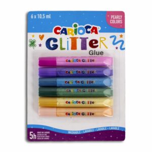 Goma Escolar Glitter Perlado CARIOCA X 6 Uds