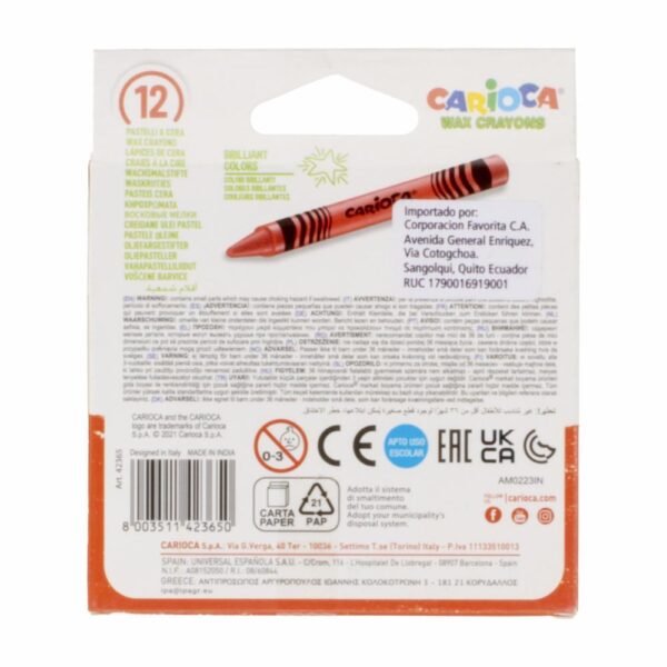 Crayones Wax CARIOCA 1x12 Uds - Imagen 2