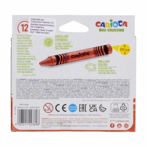 Crayones Maxi Wax CARIOCA 1x12 Uds - Imagen 2