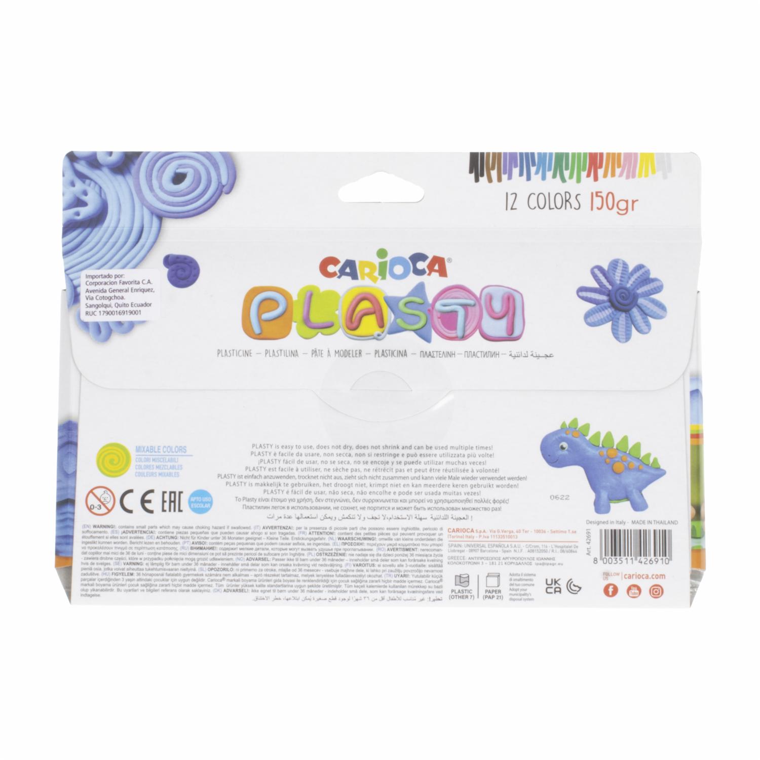 Plastilina X 12 Uds CARIOCA 150 G - Imagen 2