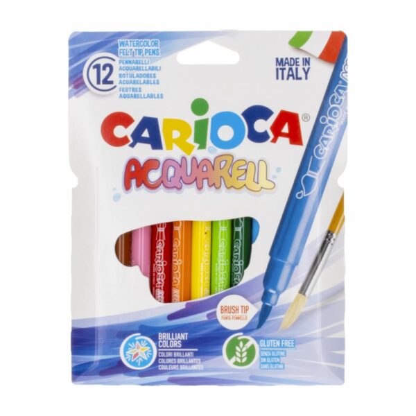 Marcadores Punta Pincel Acuarelables CARIOCA X 12 Uds