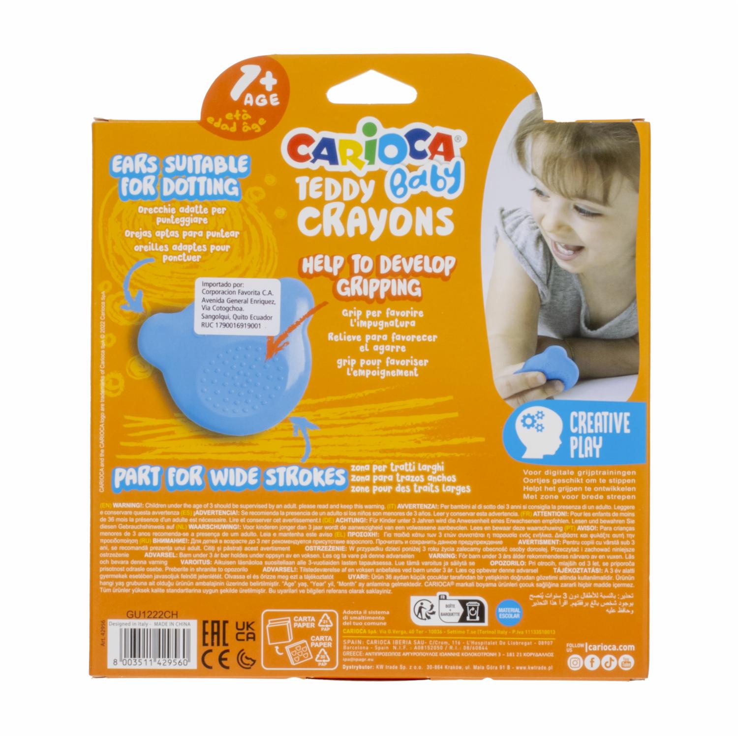 Crayón Pre Escolar Baby Teddy CARIOCA X6 Uds - Imagen 2