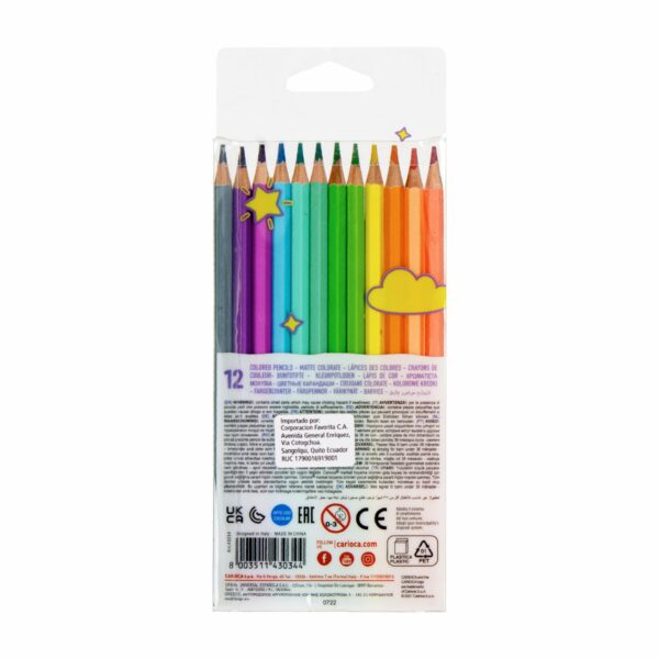 Lápices De Colores Pasteles CARIOCA X12Uds - Imagen 2