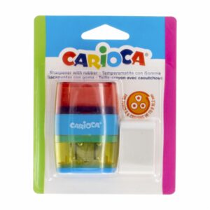 Sacapuntas Doble Orificio Con Borrador CARIOCA Unidad