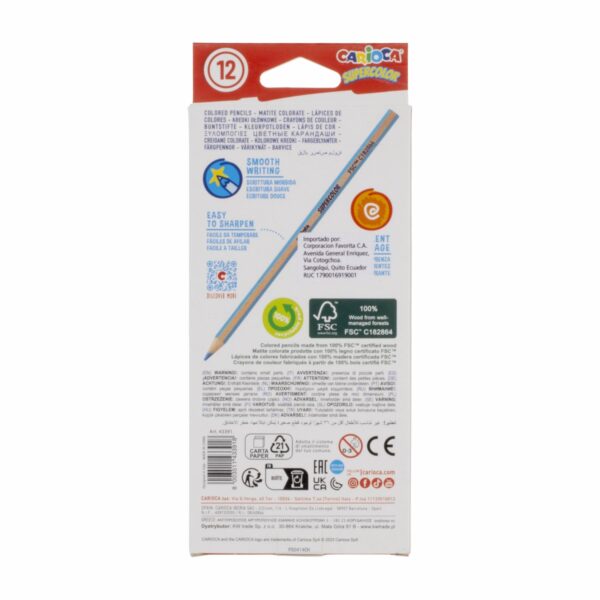 Lapices De Colores Supercolor CARIOCA X 12 Uds - Imagen 2