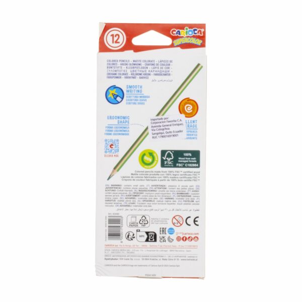 Lapices De Colores Triangular CARIOCA X 12 Uds - Imagen 2