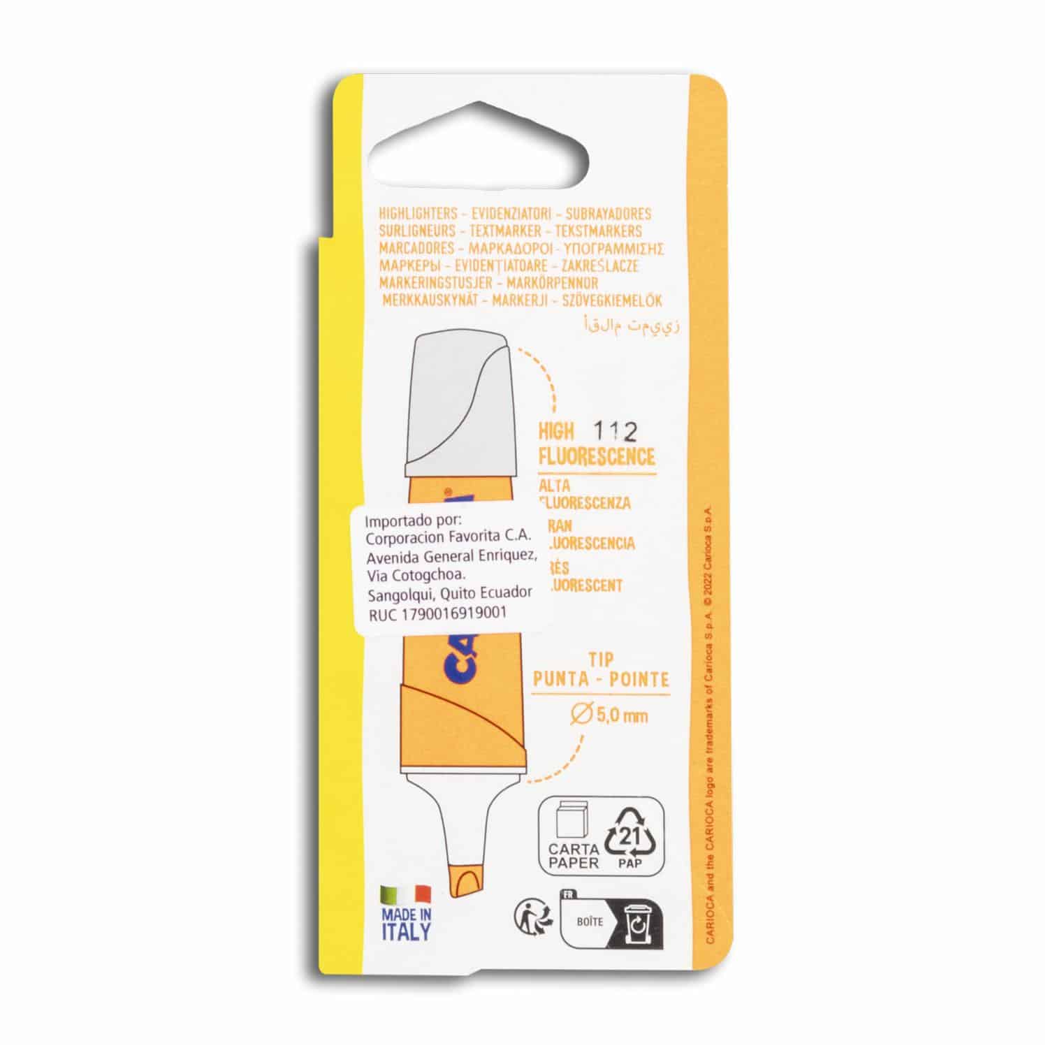 Resaltador Neon Rosado CARIOCA Unidad - Imagen 2