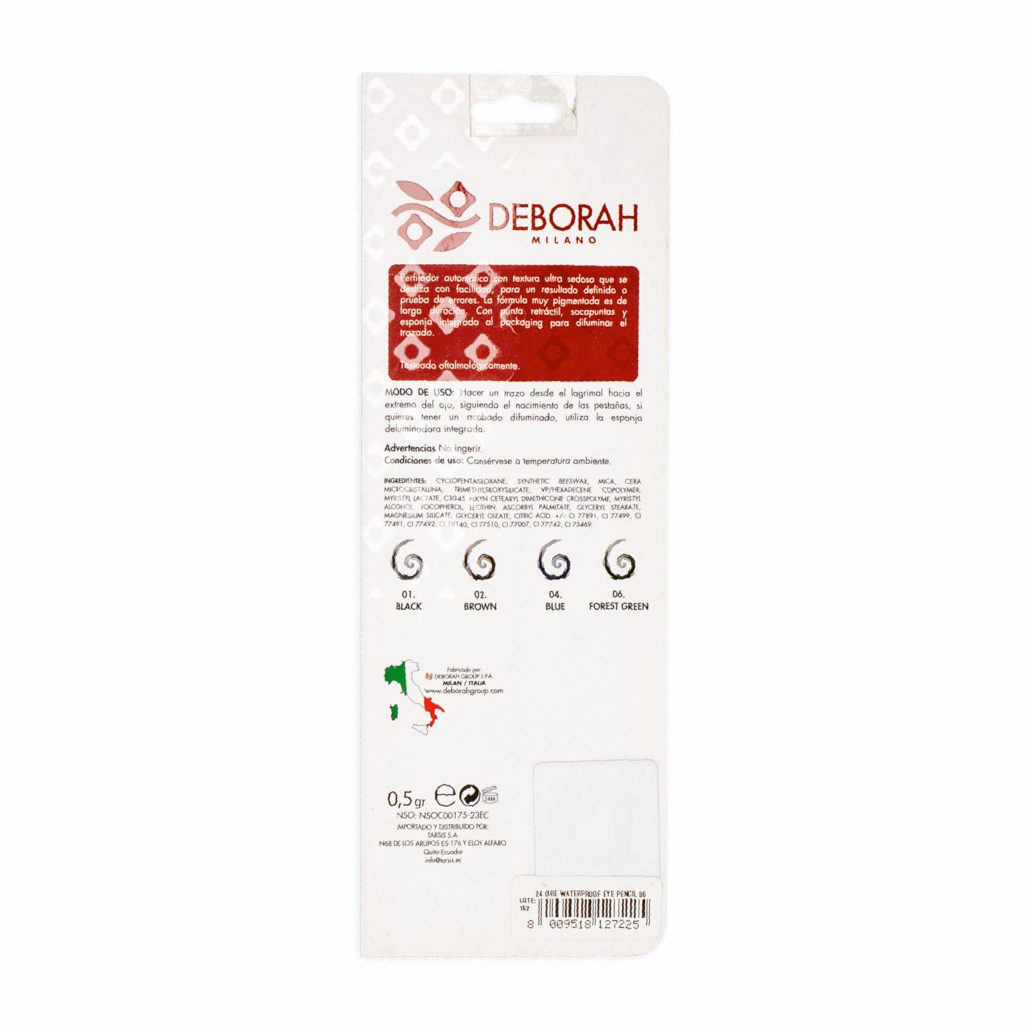 Delineador De Ojos Automático 24 Ore Waterproof Verde 06 DEBORAH MILANO 0,5  G