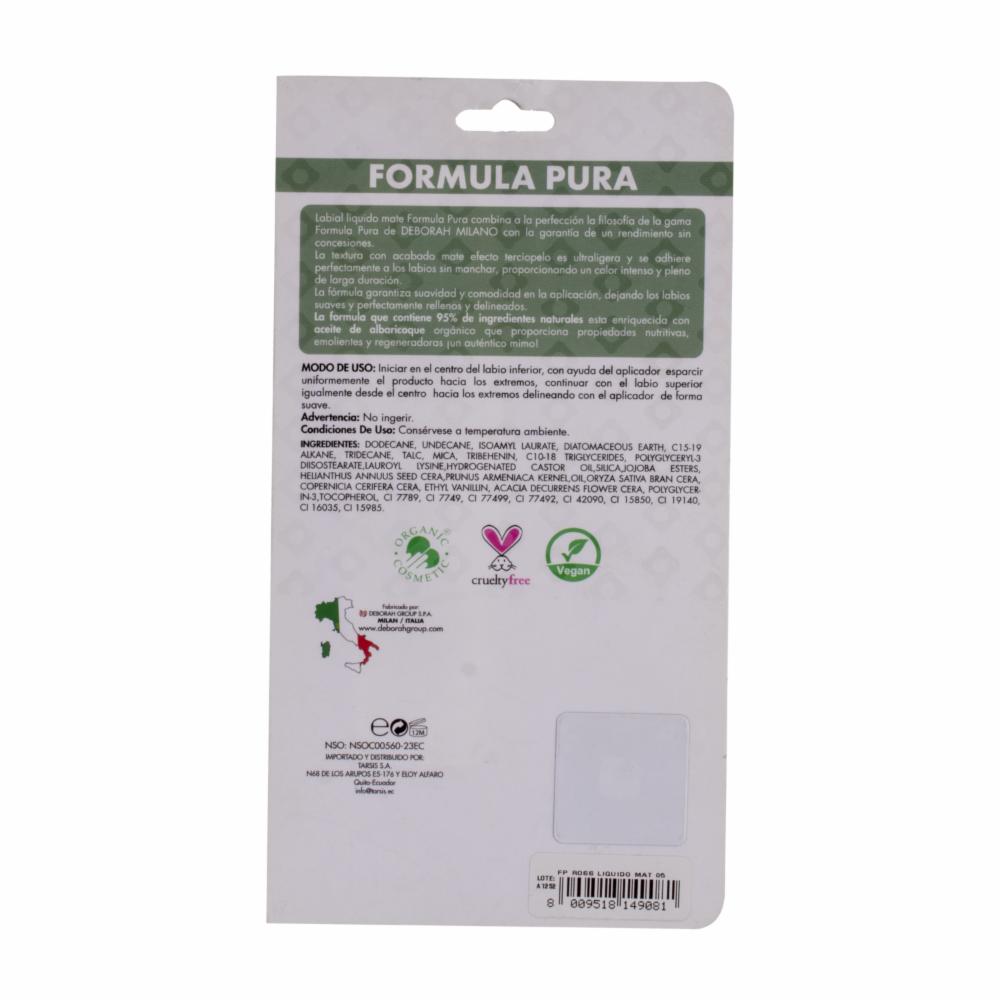 Labial Líquido Mate Fp Ross 05 DEBORAH MILANO 8 Ml - Imagen 2