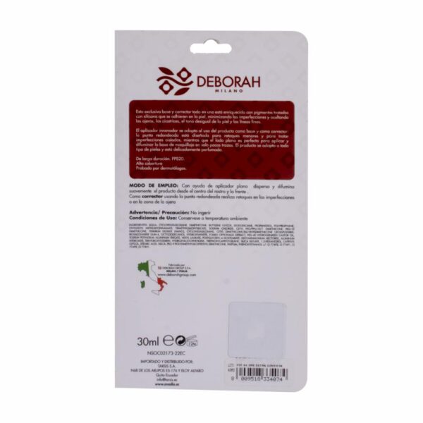 Base De Maquillaje 24 Ore Extra Cover Found Apricot DEBORAH 30 Ml - Imagen 2