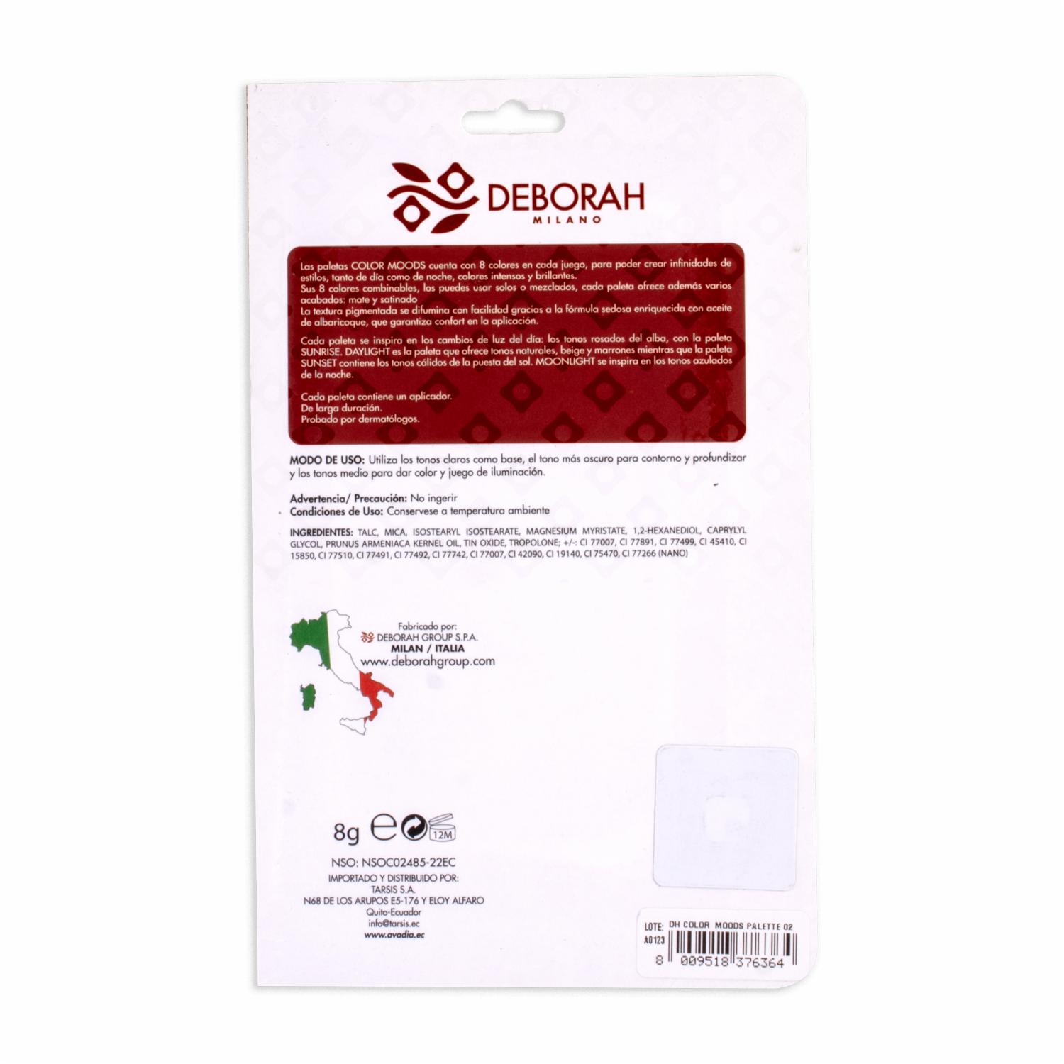 Paleta De Sombras Color Moods Daylight 02 DEBORAH MILANO 8 G - Imagen 2