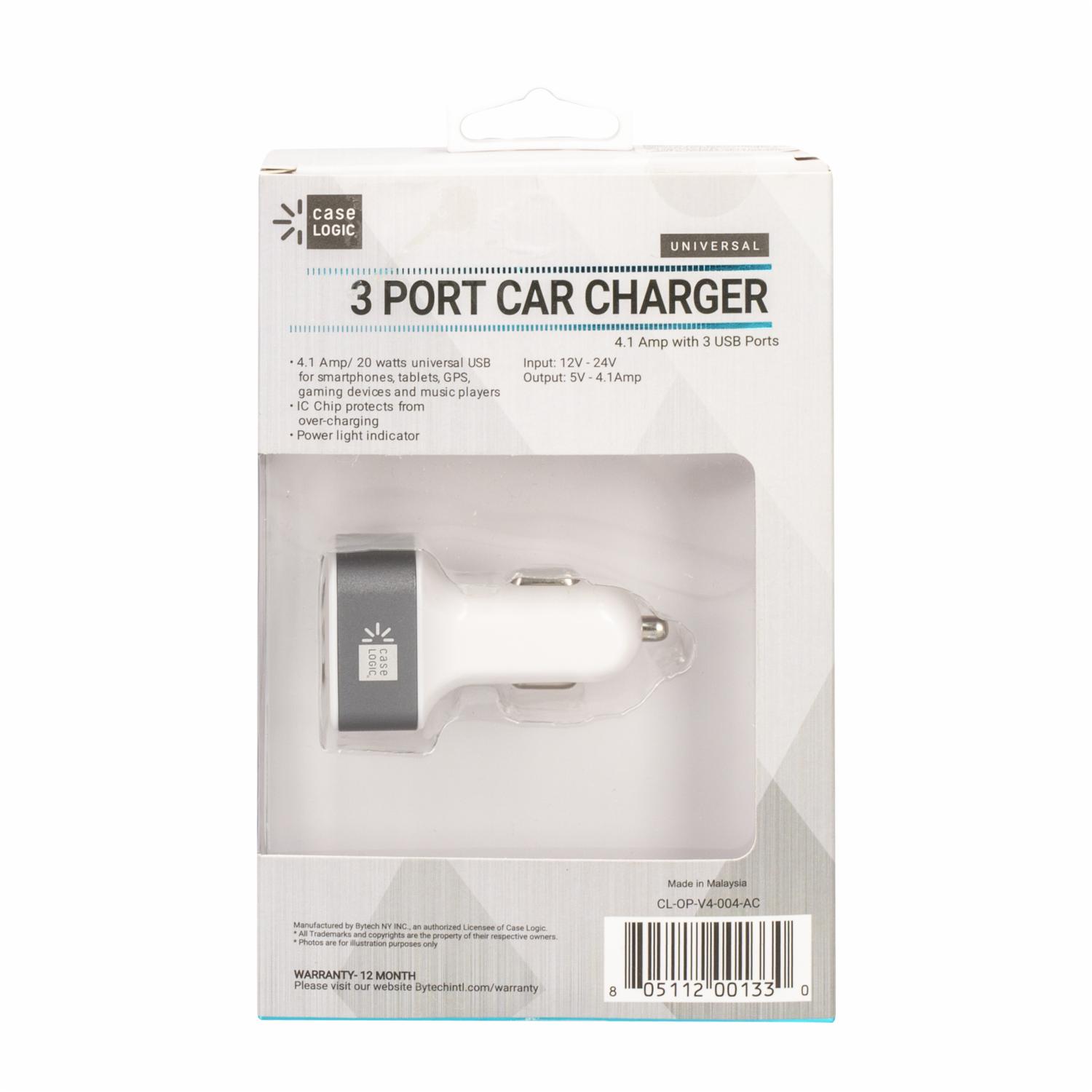 Cargador De Auto 3 USB BYTECH 4.1 Amp