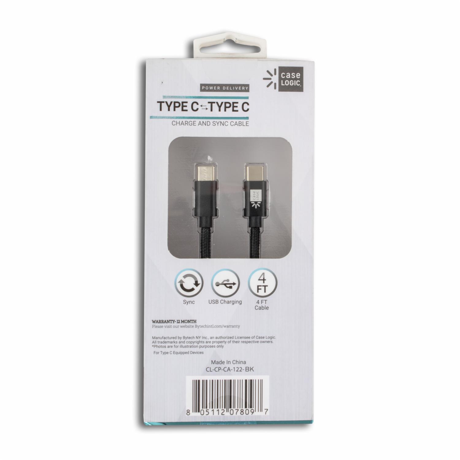 Cable Tipo C A Tipo C Negro 60 W BYTECH 4 Pies - Imagen 2