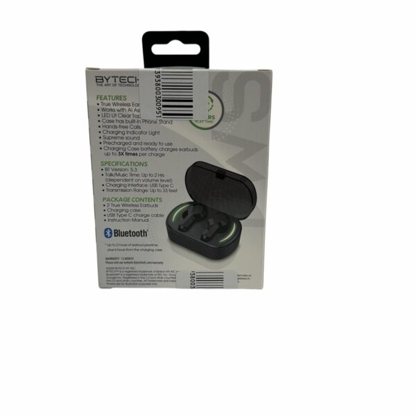 Auriculares Deportivo Negro BYTECH Bluetooth - Imagen 2