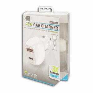 Cargador Para Auto USB Tipo C Blanco BYTECH 45 W
