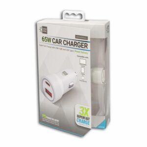 Cargador Para Auto USB Tipo C Blanco BYTECH 65 W