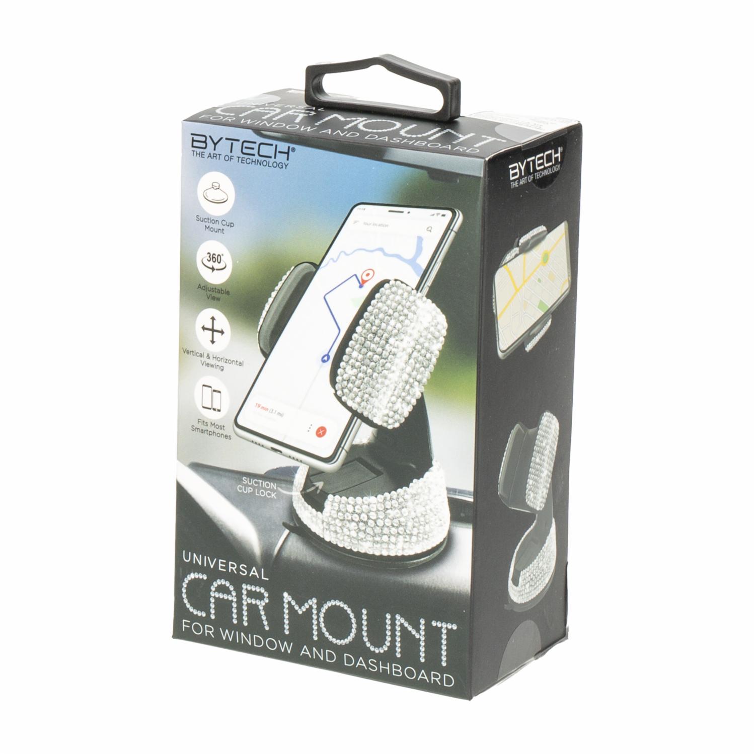 Soporte De Celular Para Auto Con Brillos Con Ventosas BYTECH Unidad - Imagen 2