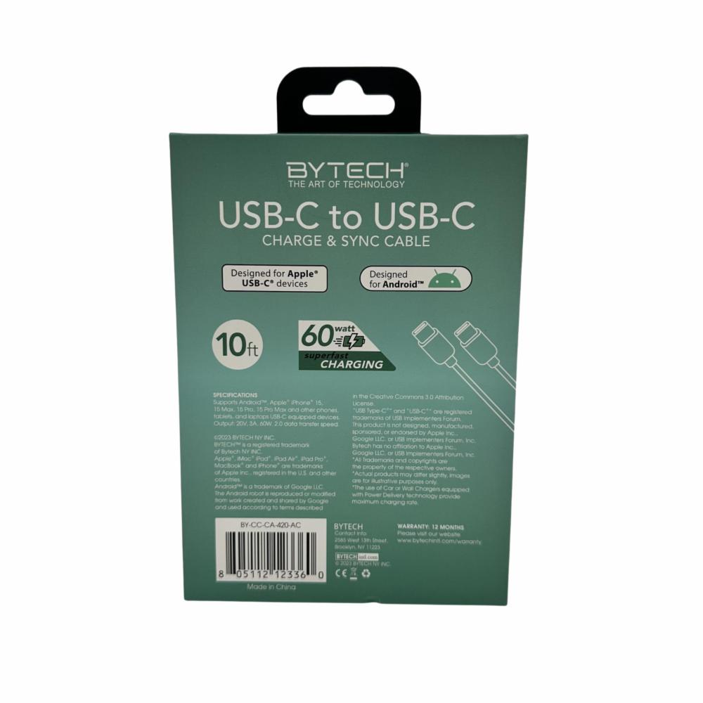 Cable Tipo C A Tipo C BYTECH 10 Pies - Imagen 2
