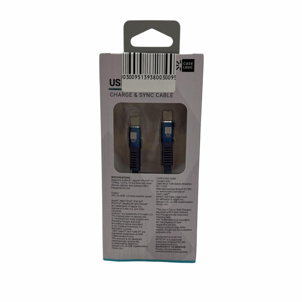 Cable Tipo C A Tipo C Plano BYTECH 6 Pies - Imagen 2