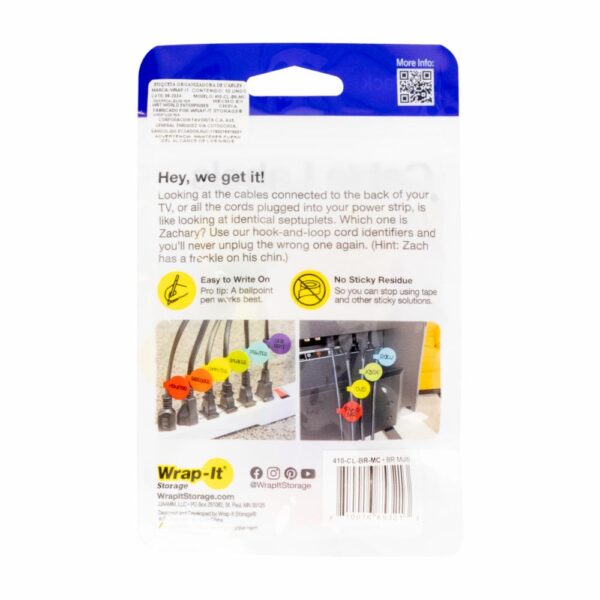 Letreros Para Cables Multicolores Escribibles WRAP IT Unidad - Imagen 2
